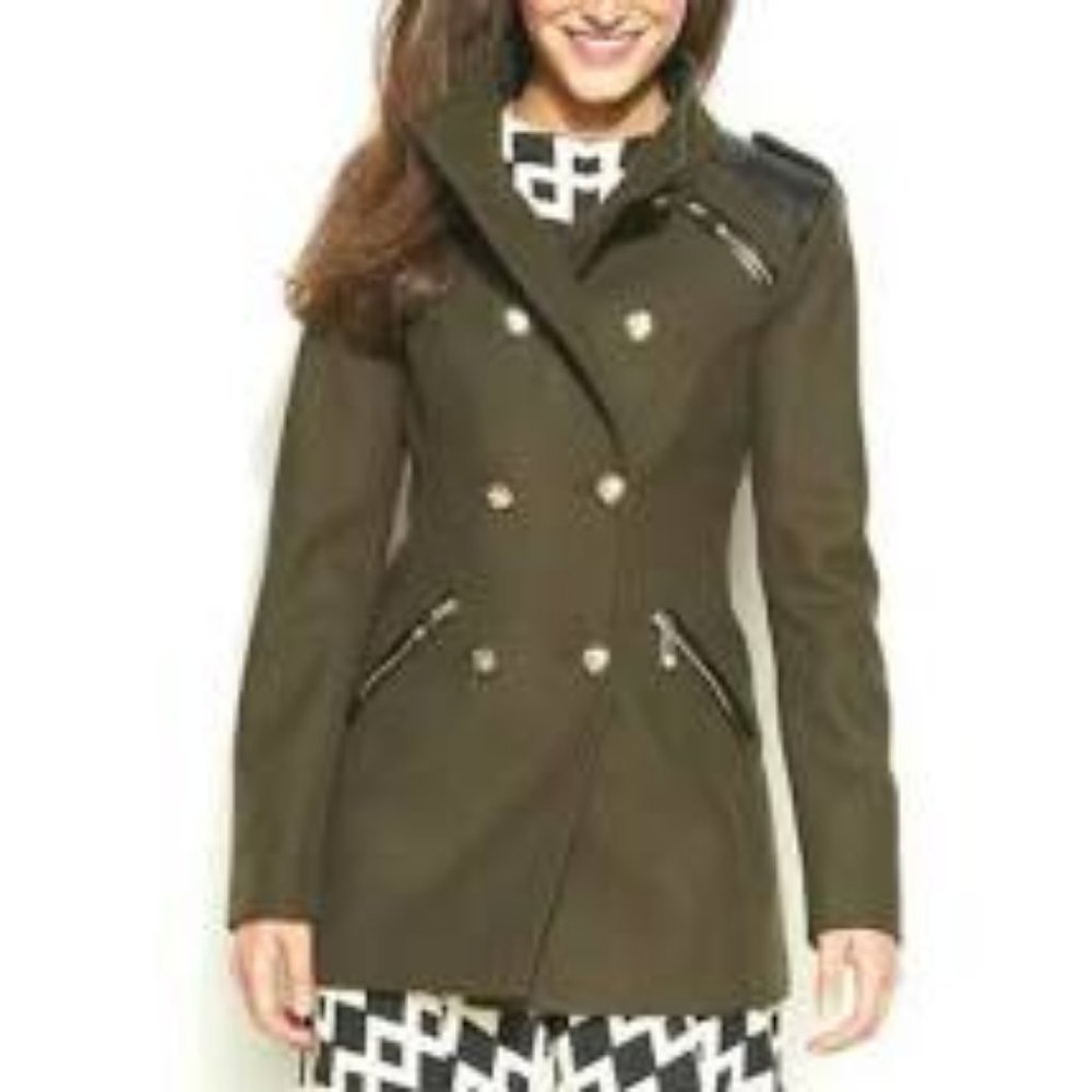 Vince Camuto Double Breasted Military Peacoat Sz S